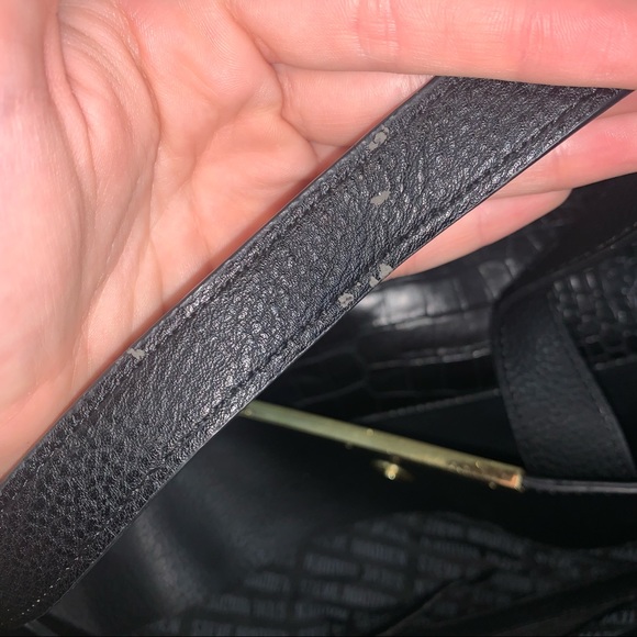 Steve Madden black faux croc tote shoulder bag - Picture 11 of 15